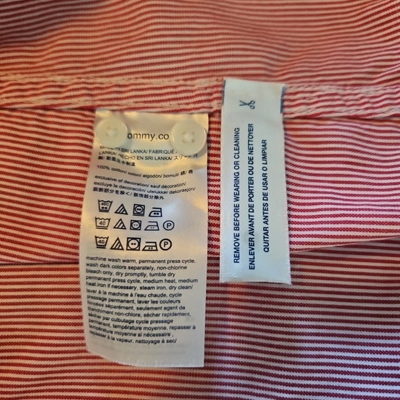 Tommy Hilfiger Women's Heritage Red Stripe Shirt Women’s Classic Fit Medium. - Picture 7 of 9